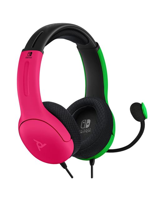 Headset gaming PDP LVL40  Rosa/Verde Nintendo Switch