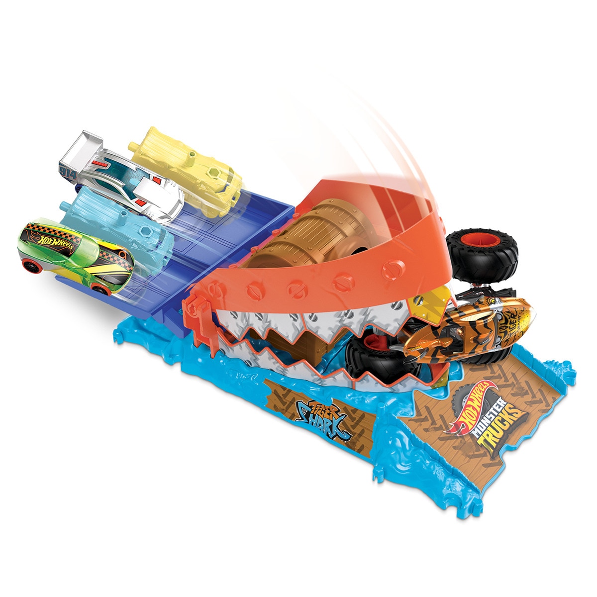 Hot Wheels - Pista Trampa del Tiburón Monster Trucks Hot Wheels.