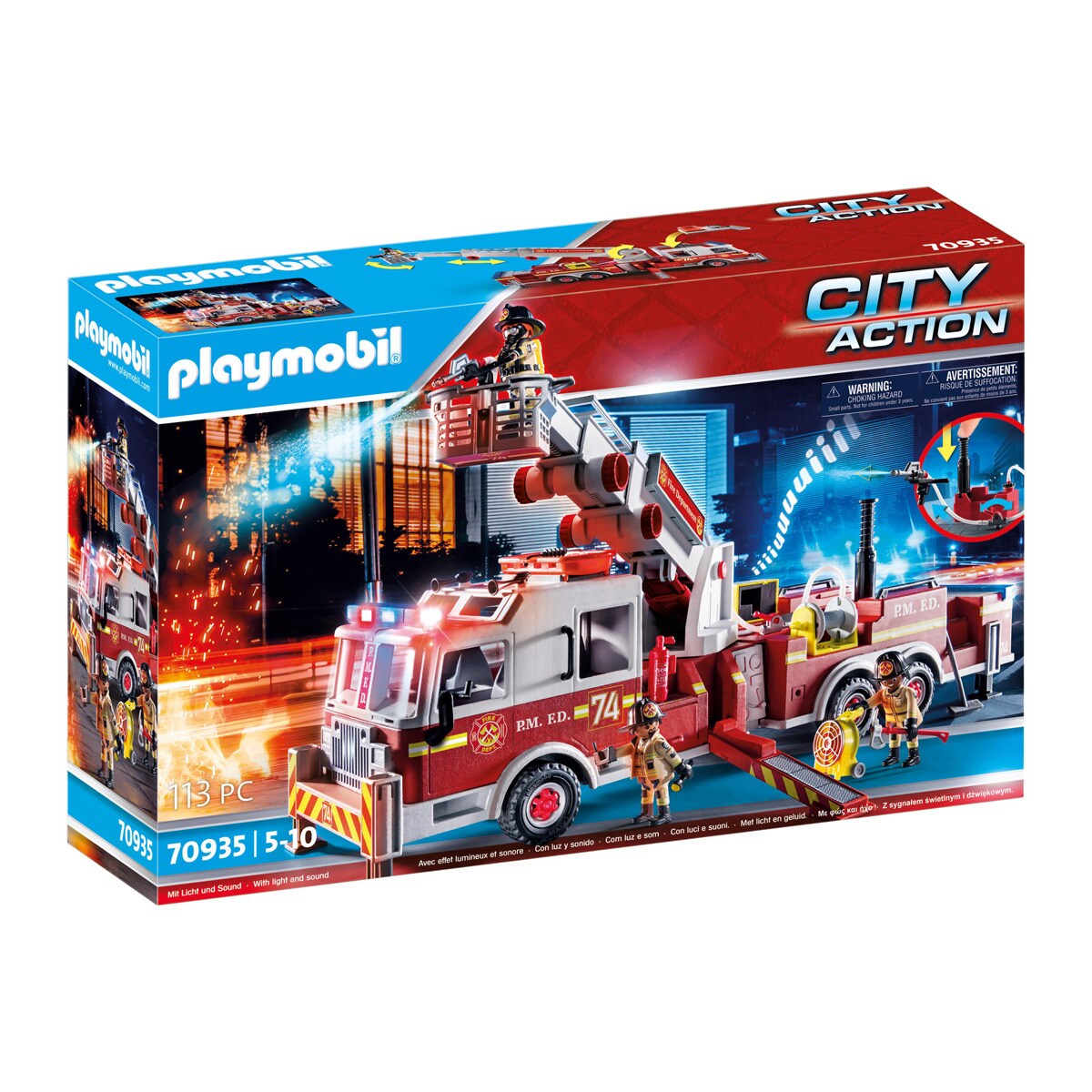 Playmobil - Vehículo Bomberos: US Tower Ladder