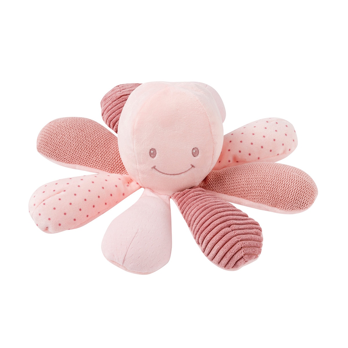 Nattou - Peluche Pulpo Actividades Lapidou Rosa