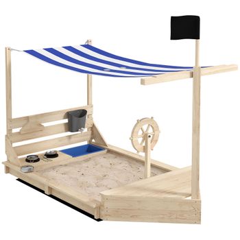 Arenero Para Niños Con Toldo s De Cocina Natural Outsunny