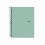 Cuaderno A5 Miquelrius Aqua cuadrícula 5mm verde