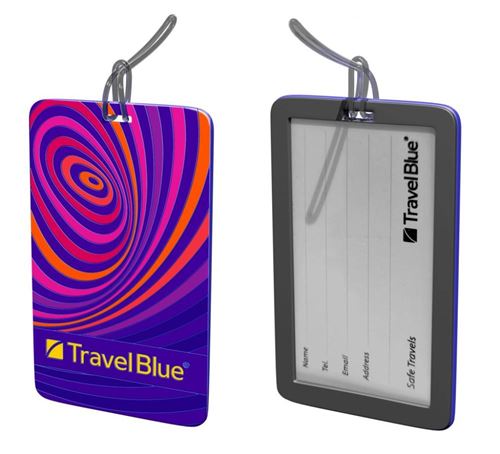 Etiqueta de identificación Travel Blue Ondas