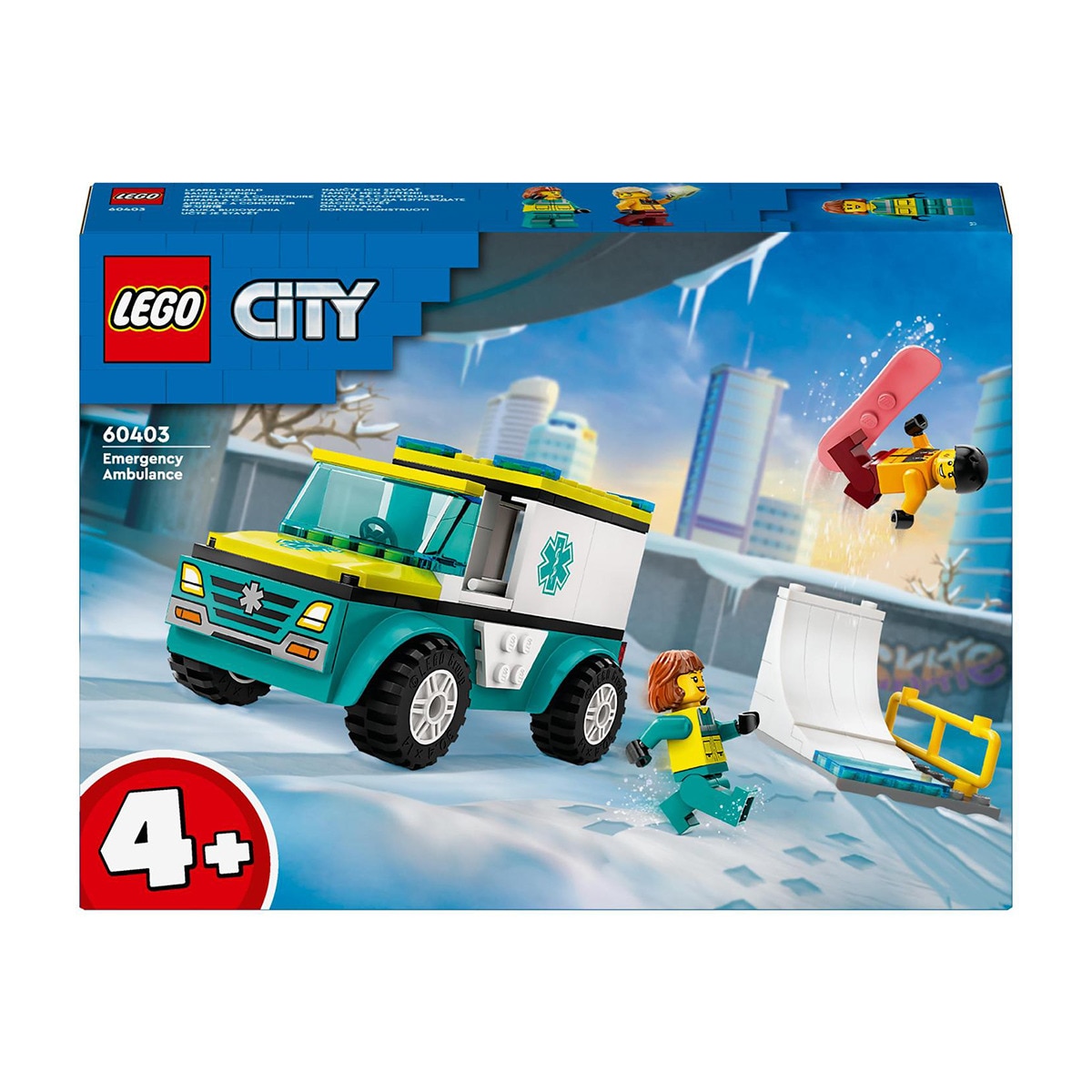 LEGO - de construcción Ambulancia de Emergencias y Chico con Snowboard LEGO City Great Vehicles.