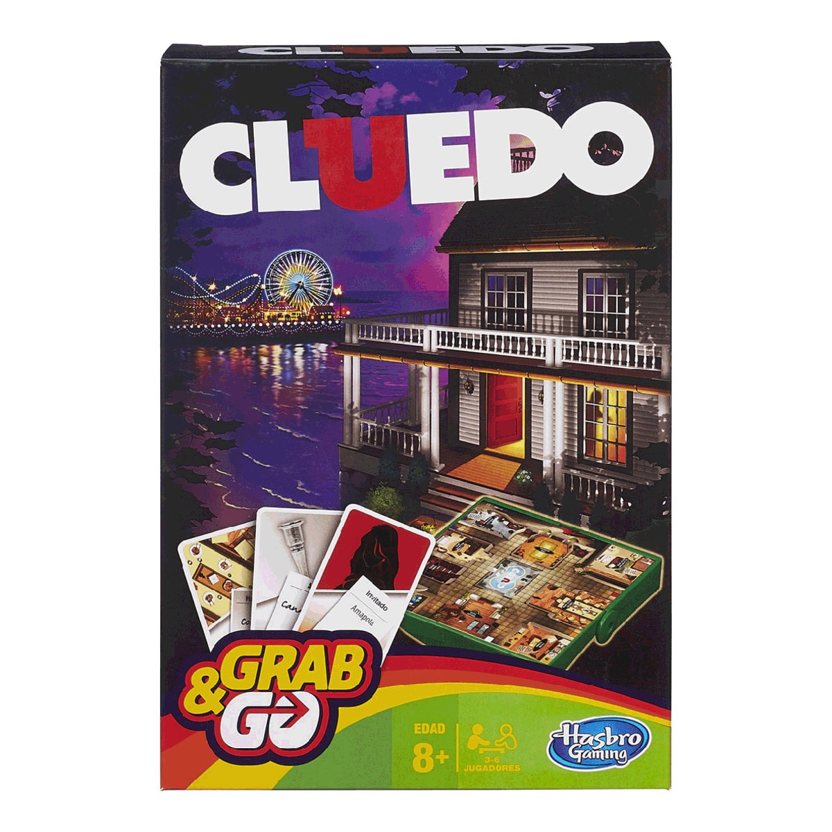 Hasbro Gaming - Juego de mesa Cluedo de viaje Grab&Go Hasbro Gaming.