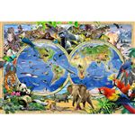 Puzzle de madera Wood City Animal Kingdom map grande 300 piezas
