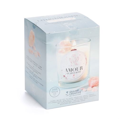 Kit de velas de litoterapia de cuarzo rosa DIY Nature et decouvertes