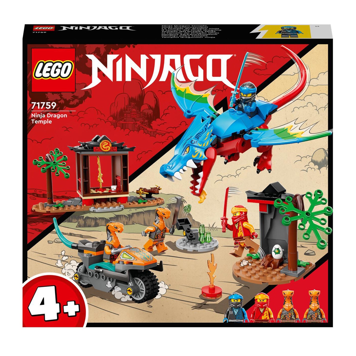 LEGO - De Construcción Templo Del Dragón Ninja Y Moto De Nya NINJAGO