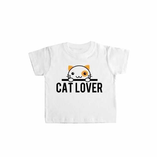Camiseta bebé "Cat Lover" color Blanco