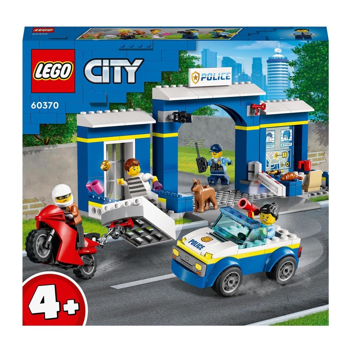 LEGO - De Construcción Persecución En La Comisaría De Policía Con Moto Y Mini Figuras City
