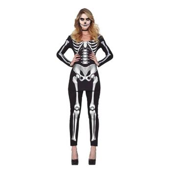 Disfraz Mono De Mujer Esqueleto Para Halloween De Talla L