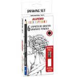 Caja con 6 Lápices de grafito Alpino Drawing Color Experience con diferentes graduaciones + goma + sacapuntas