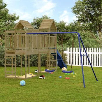Parque Infantil De Exterior Madera De Pino Impregnada