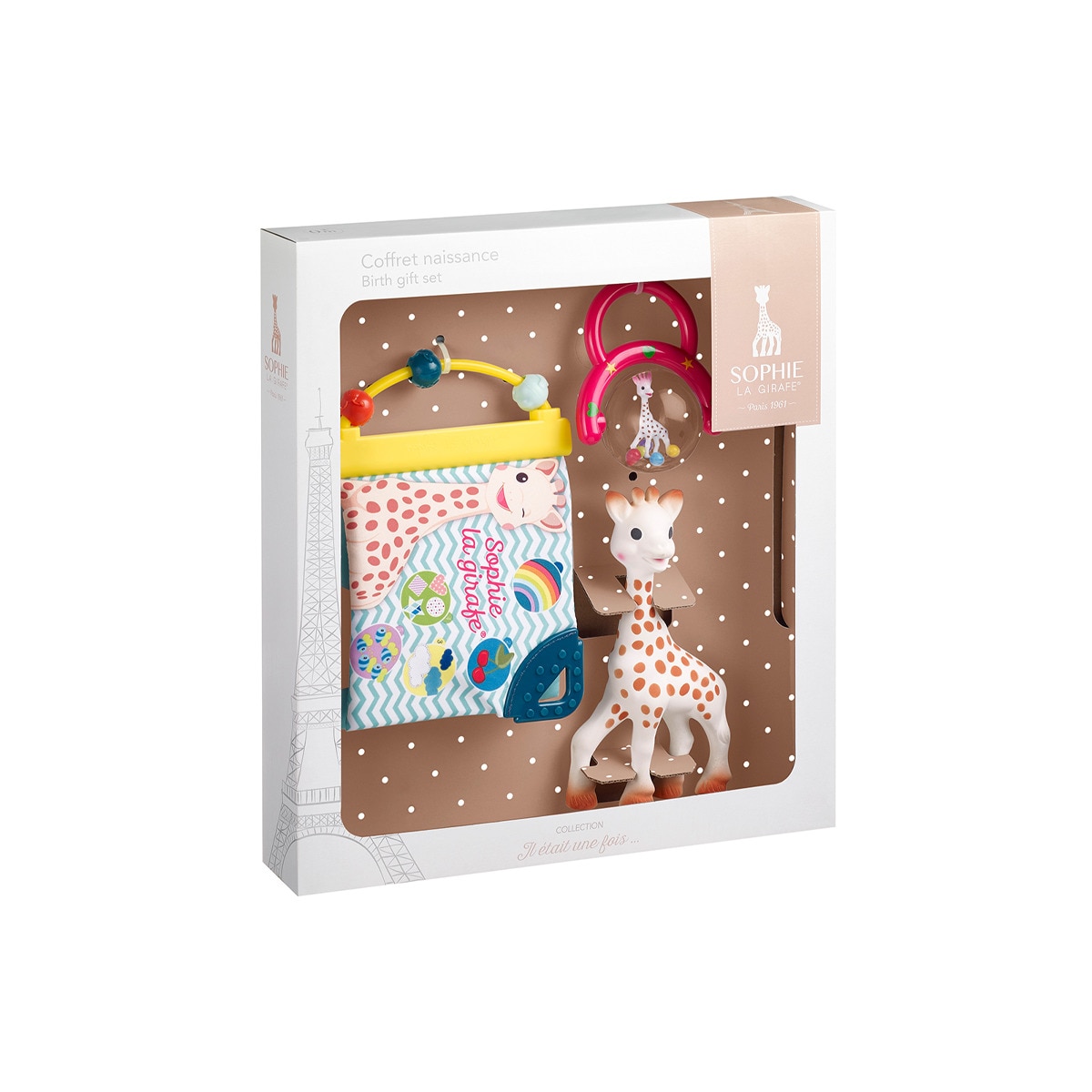 Sophie La Girafe® - Pack De Regalo Sophie La Girafe Mordedor Sophie La Girafe + Libro + Sonajero Beige