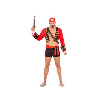 Disfraz Bucanero Pañuelo Cabeza, Chaleco, Bandolera,fajín Y Pantalones Boxer Talla M-l (viving Costumes - 206277)