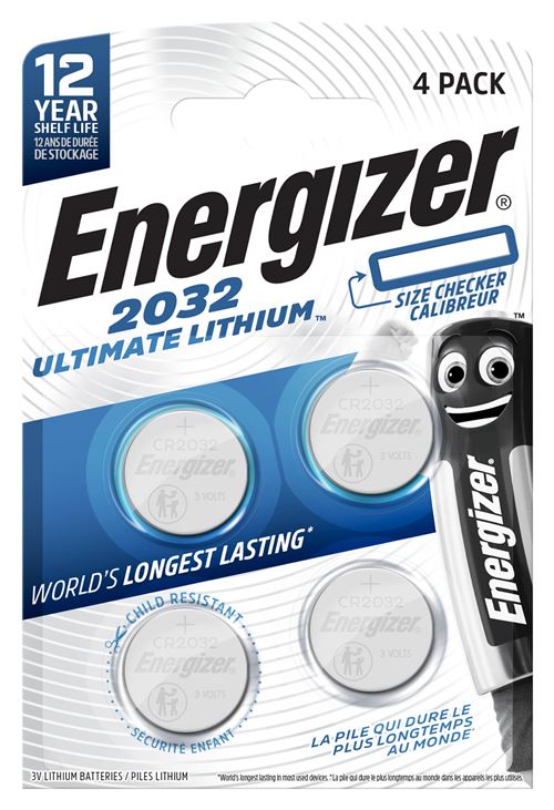 Pilas Energizer Ultimate Lithium CR2032 - 4 unidades