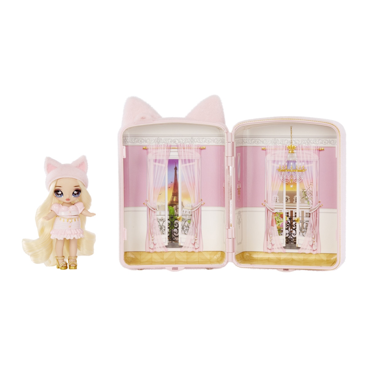 Na! Na! Na! Surprise - Muñeca, Mochila Y Habitacion Set 3 En 1 Gata Parisina Mini
