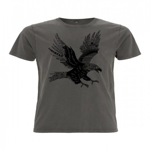 Camiseta de tela Animal Totem de águila color gris