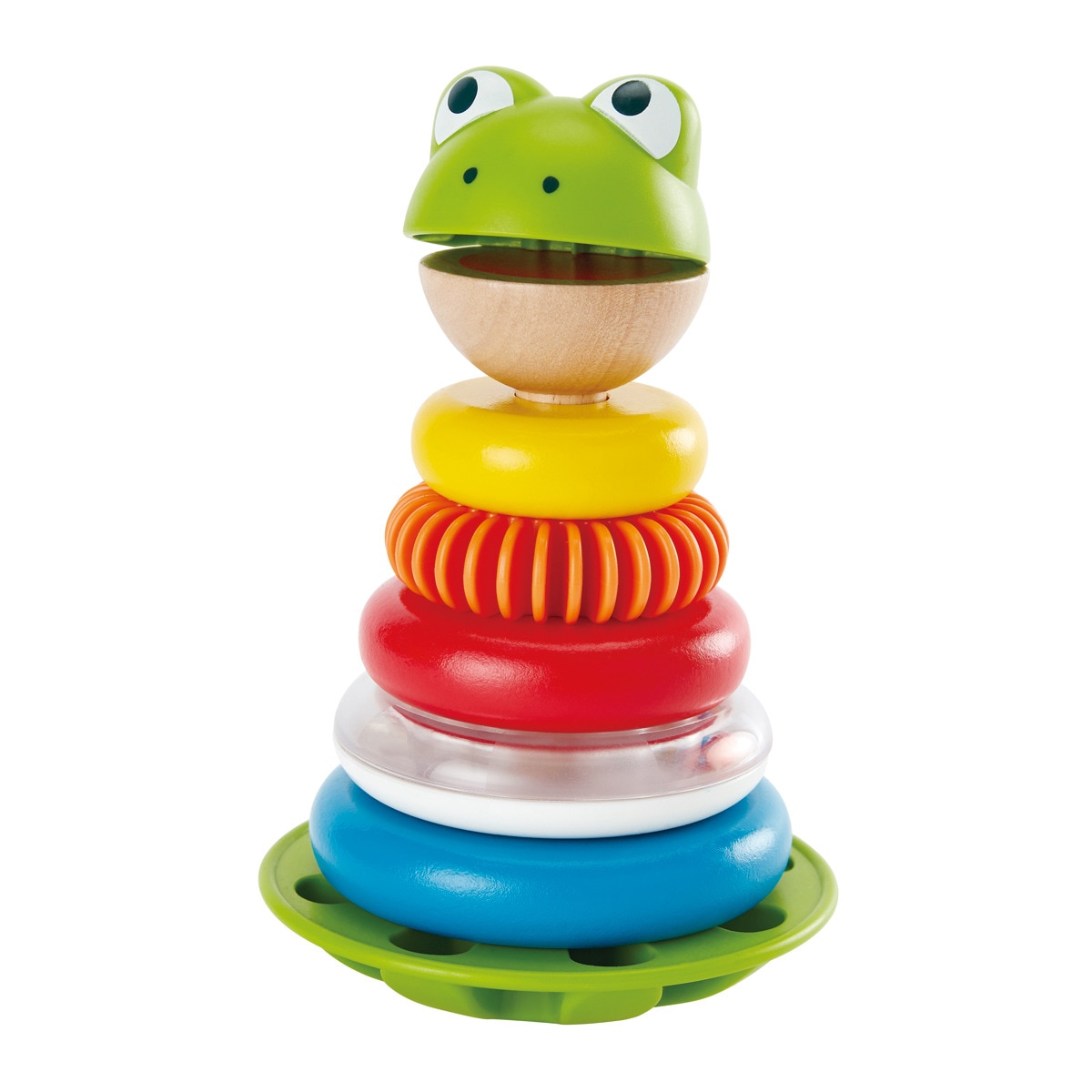Hape - Aros Apilables Sr. Rana De Madera