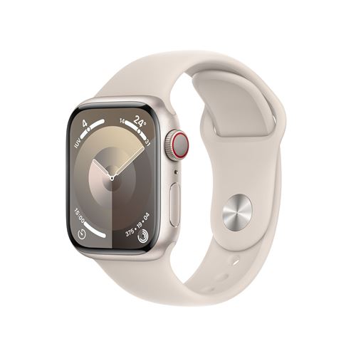 Apple Watch S9 LTE 41mm Caja de aluminio Blanco estrella y correa deportiva Blanco estrella - Talla M/L