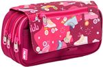 Estuche portatodo 4 cremalleras con solapa Roller Rosa