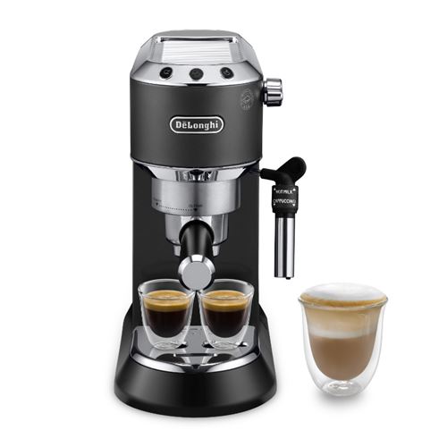 Cafetera Espresso manual De'Longhi Dedica EC685.BK, Thermoblock, Express, Función 2 tazas, 1350 W, 15 bar, Negro