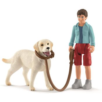 Schleich - Paseo Con Labrador Retriever 42478