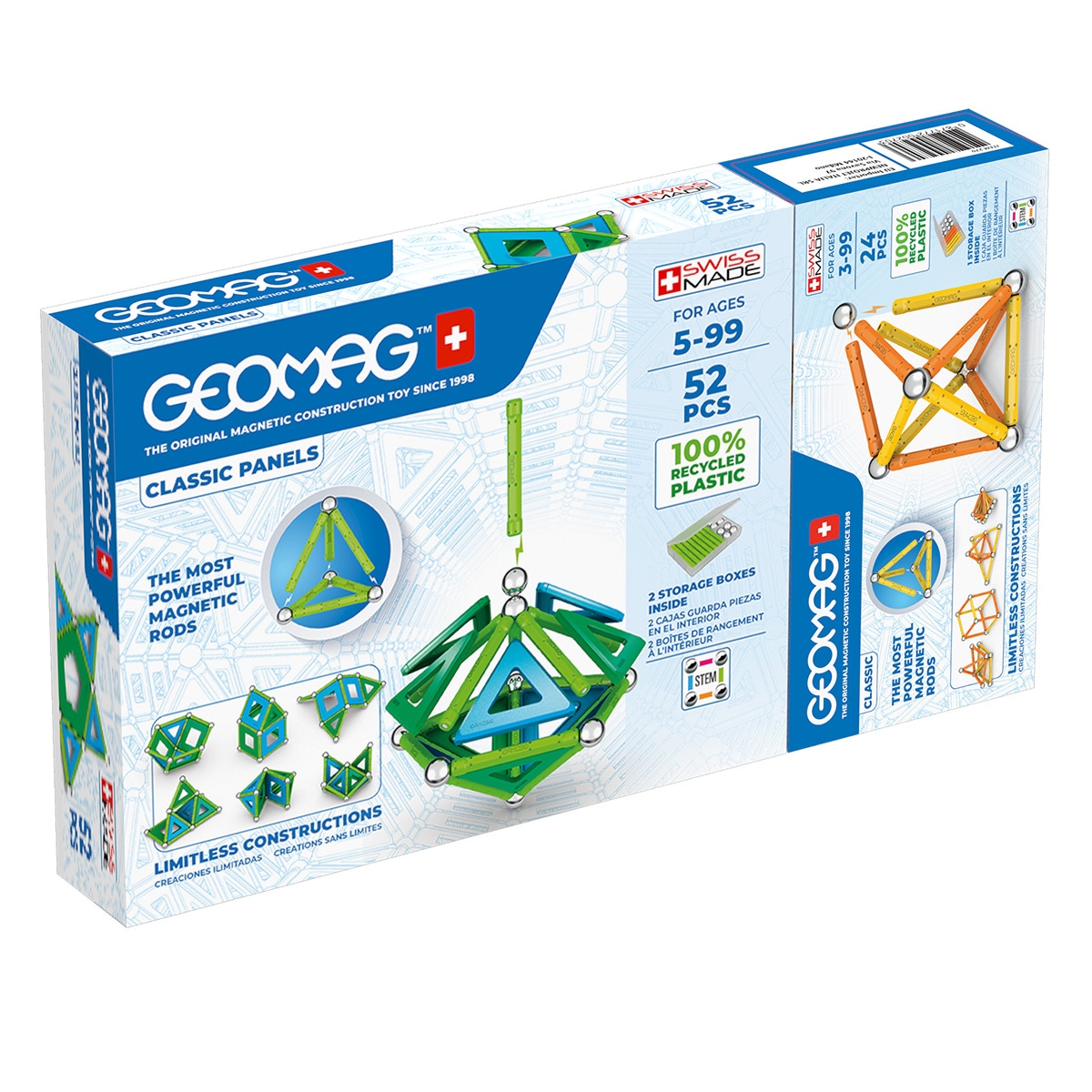 Toy Partner - Pack De Construcciones Geomag Green 52 + Classic 24