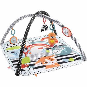 Fisher-Price - Alfombra Gimnasio 3 En 1, Estampado Animalitos Divertidos, Manta Para Bebé Recién Nacido Con Accesorios