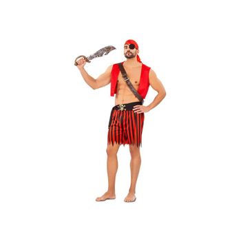 Disfraz Pirata Pañuelo Cabeza, Chaleco, Bandolera,fajín Y Pantalones Boxer Talla M-l (viving Costumes - 206273)