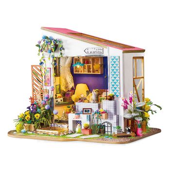 Porche De Lilys. Dam Casa De Muñecas Maqueta De Madera Para Pintar Y Montar. 23,3x27,1x22 Cm. Color: Multicolor