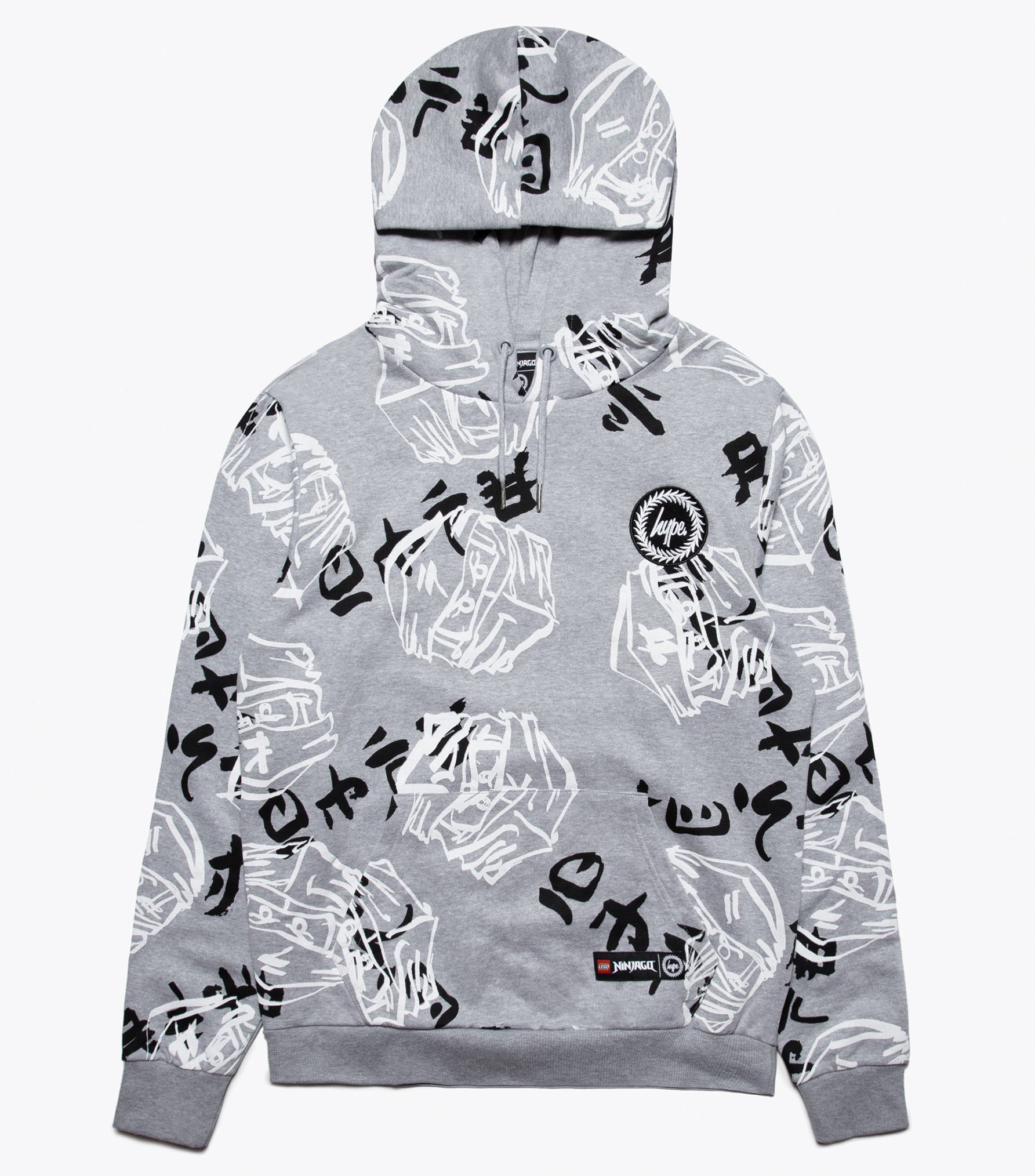 Sudadera con capucha Gray Just Hype Faces para adultos HYPE X LEGO NINJAGO