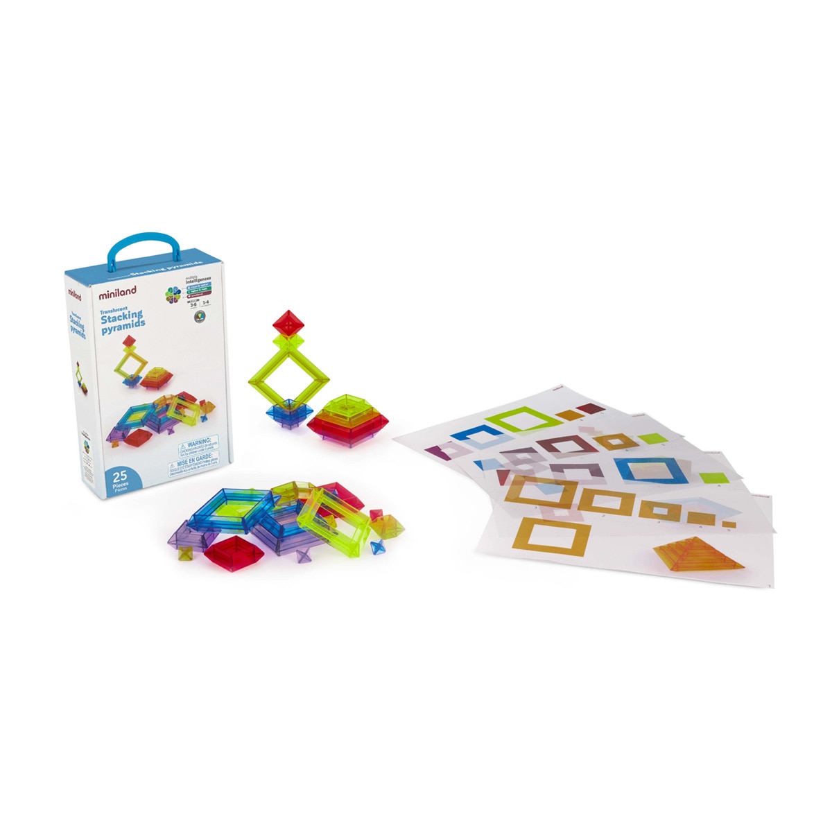 Miniland - De Aprendizaje Para Montar Pirámide Apilable Translucent