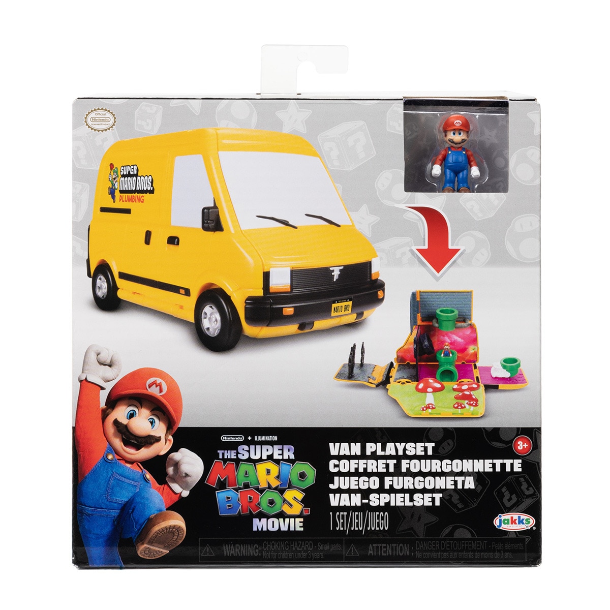 Nintendo - Mini Playset Básico & 1 Mini Figura Super Mario Bros La Película