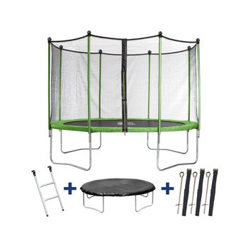 Trampolin Yoopi - Ø 4.25 M - Con Red + Escalera + Cubierta De Protección + Kit De Anclaje