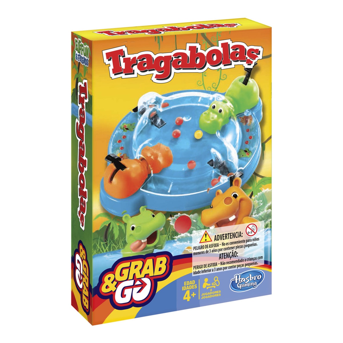 Hasbro Gaming - Juego de mesa Tragabolas de viaje Grab&Go Hasbro Gaming.