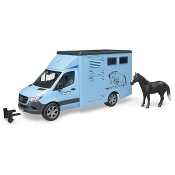 Mercedes Benz Sprinter Para Transporte Equino. Incluye 1 Caballo. 43x17x22 Cm. (bruder - 2674)
