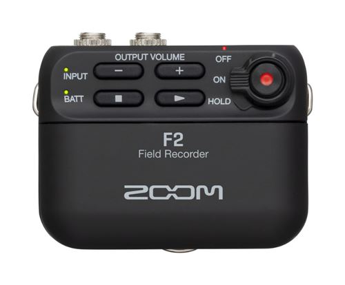 Grabadora de campo Zoom F2/B + Micrófono Lavalier Negro