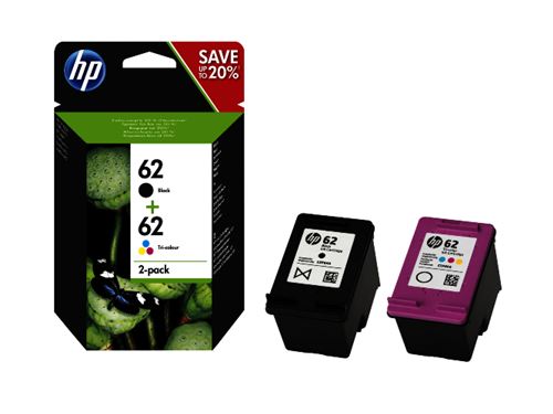 HP Tinta 62 Pack BLK+Tricolor(CMBY)