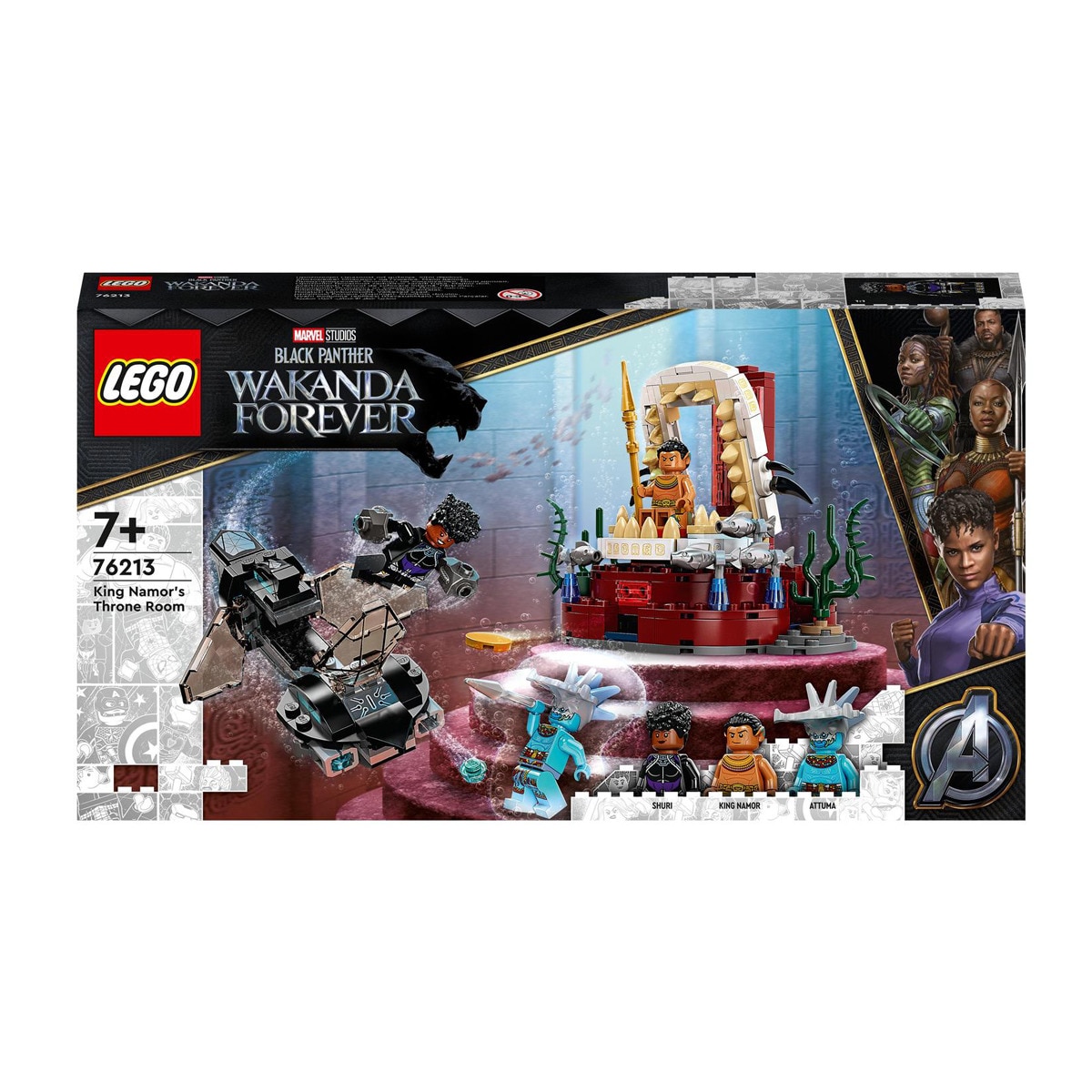 LEGO - De Construcción Black Panther: Wakanda Forever Sala Del Trono Del Rey Namor Con Animales Marinos Marvel