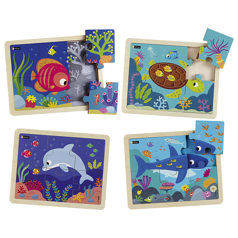 Los Animales De Mar - Lot De 4 Puzzles
