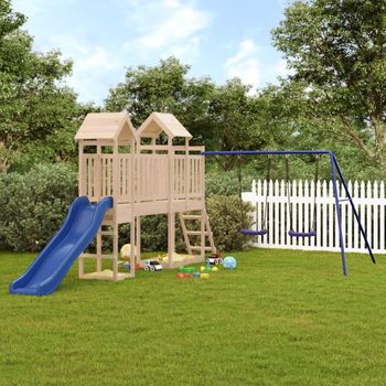 Parque Infantil De Exterior Madera Maciza De Pino