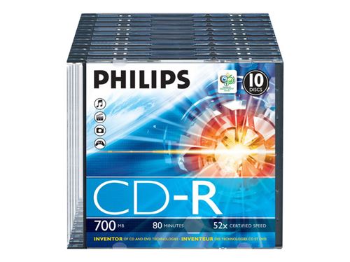 Philips CD-R CR7D5NS10 10 CD-RW vírgenes (CD-Recordable)