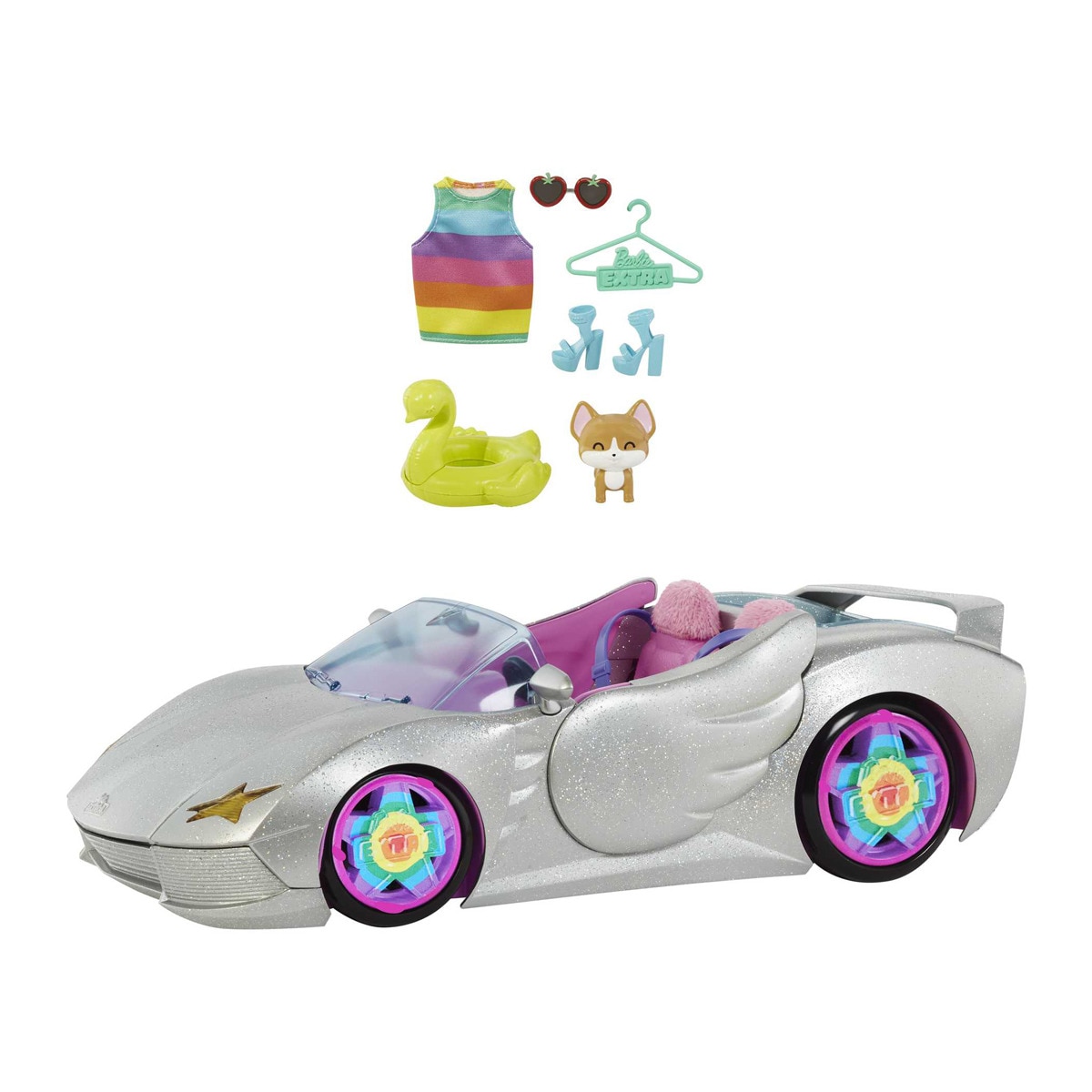 Barbie - Vehículo Coche De Auto Para Muñecas Extra