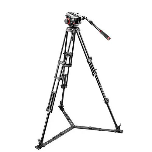 Manfrotto - Kit video con trípode alumino PRO 546GB + rótula 504HD estabilizado ras de suelo