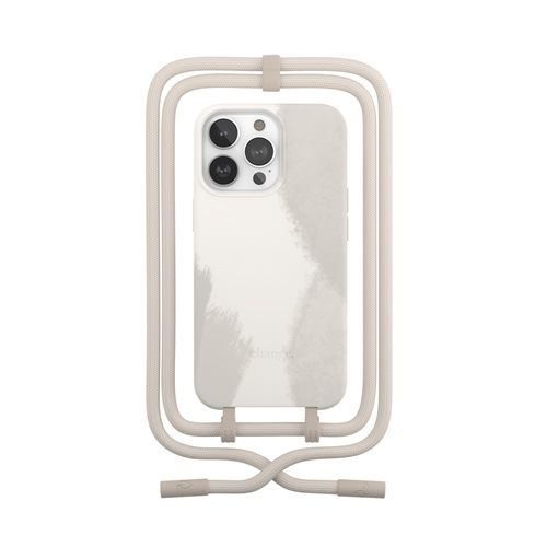 Funda con cuerda Wood Change Case Degradado Blanco para iPhone 13 Pro