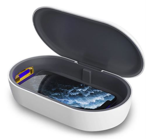 Caja de desinfección UV Devia con cargador inalámbrico universal