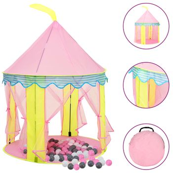 Tienda De Juegos Para Niños Con 250 Bolas Rosa 100x100x127 Cm Vidaxl