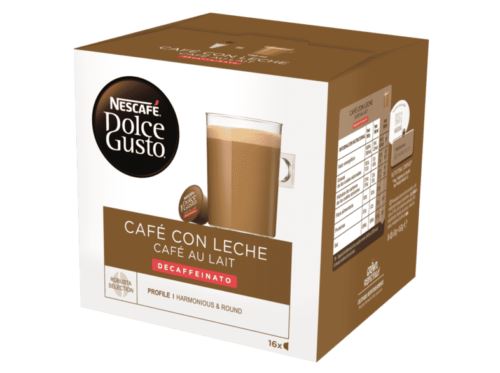16 cápsulas Nescafé Dolce Gusto Café con leche decaffeinato