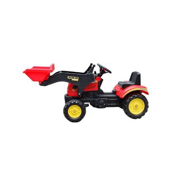 Devessport Tractor A Pedales Para Niños Excavadora Camión + Pala Delantera Para Niños 3 Años  De Montar Coche Pedales Carga 35kg 114x41x52cm